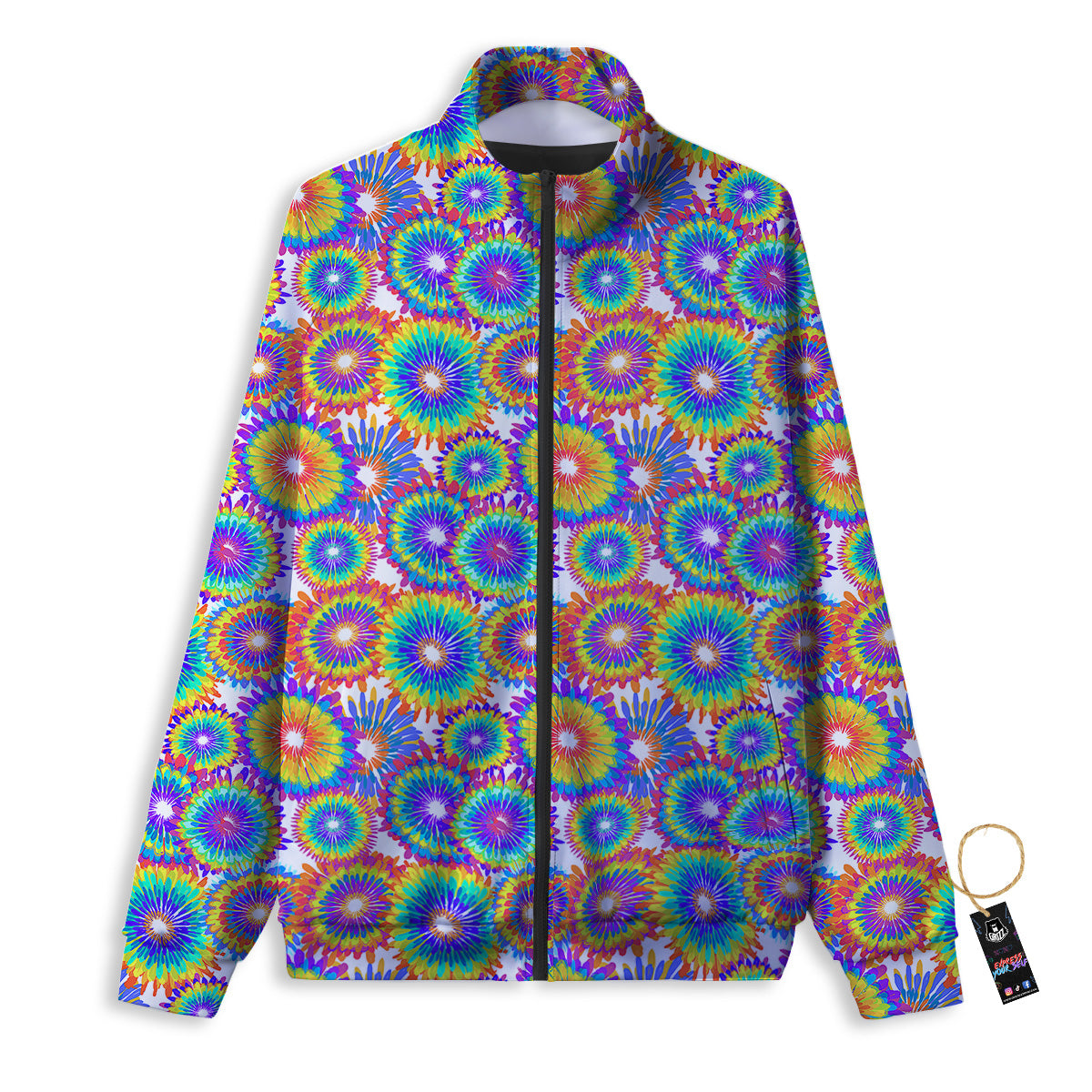 Abstract Sunflower Colorful Print Pattern Track Jacket-grizzshop