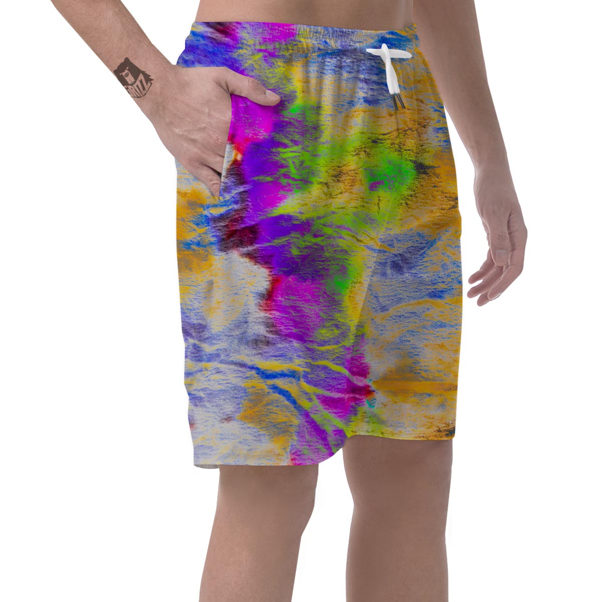 Abstract Tie Dye Men's Shorts-grizzshop