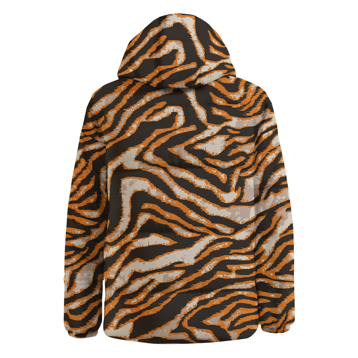 Abstract Tiger Skin Grunge Print Down Jacket-grizzshop