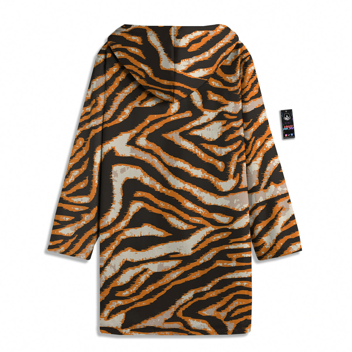 Abstract Tiger Skin Grunge Print Men's Windbreaker Jacket-grizzshop