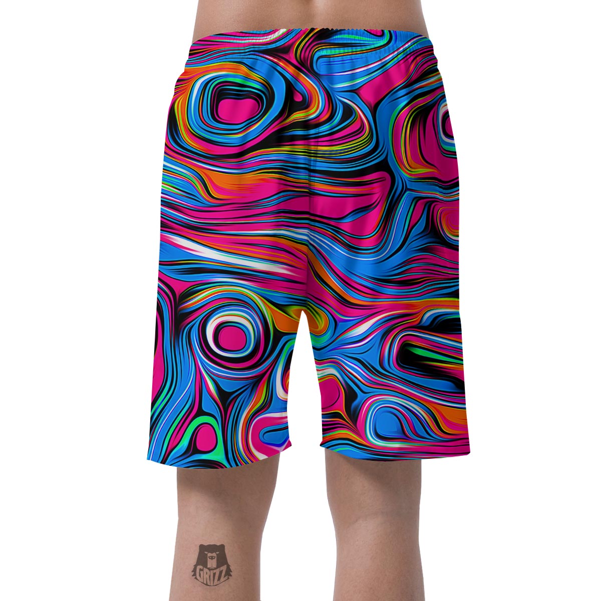 Abstract Trippy Paint Men's Shorts-grizzshop