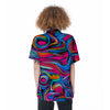 Abstract Trippy Paint Women's Short Sleeve Shirts-grizzshop