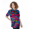 Abstract Trippy Paint Women's Short Sleeve Shirts-grizzshop