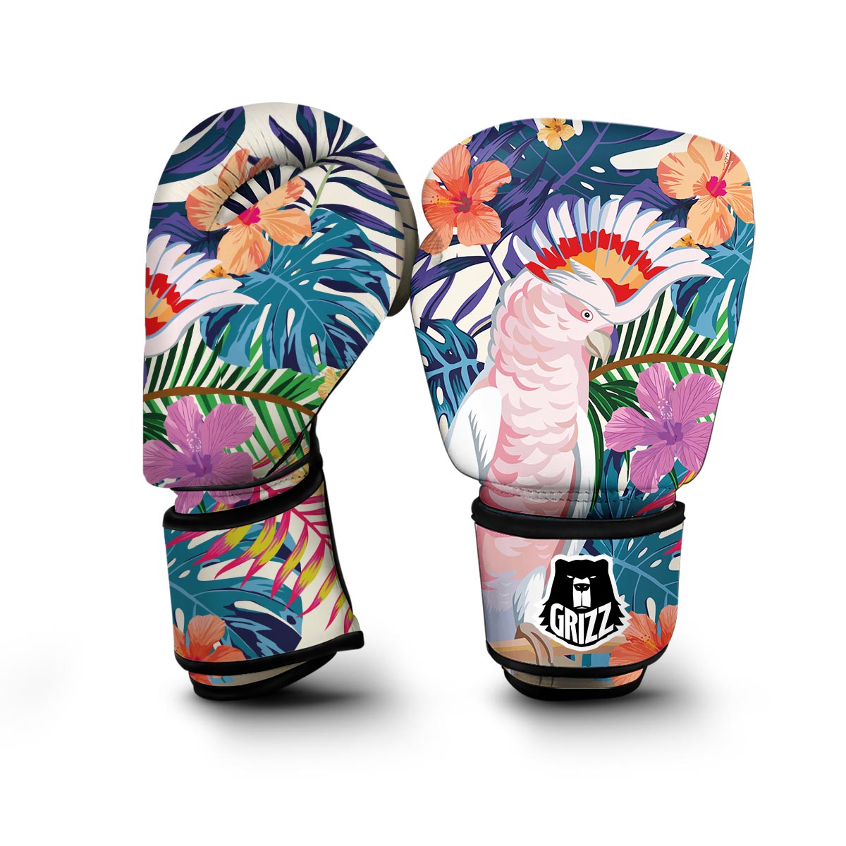 Abstract Tropical Bird Boxing Gloves-grizzshop