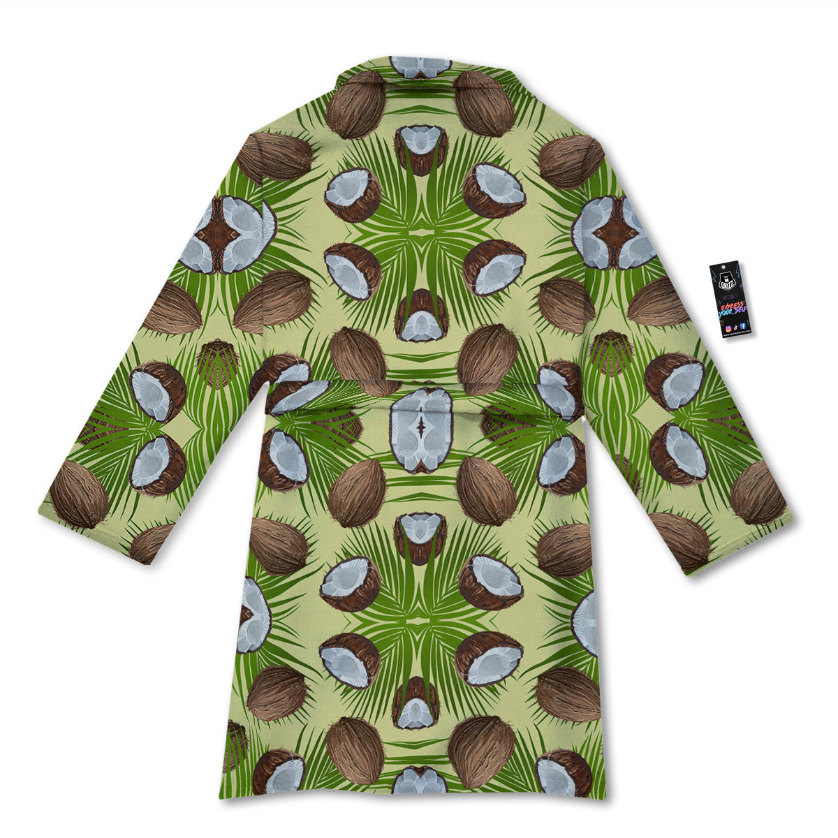 Abstract Tropical Coconut Print Pattern Bathrobe-grizzshop