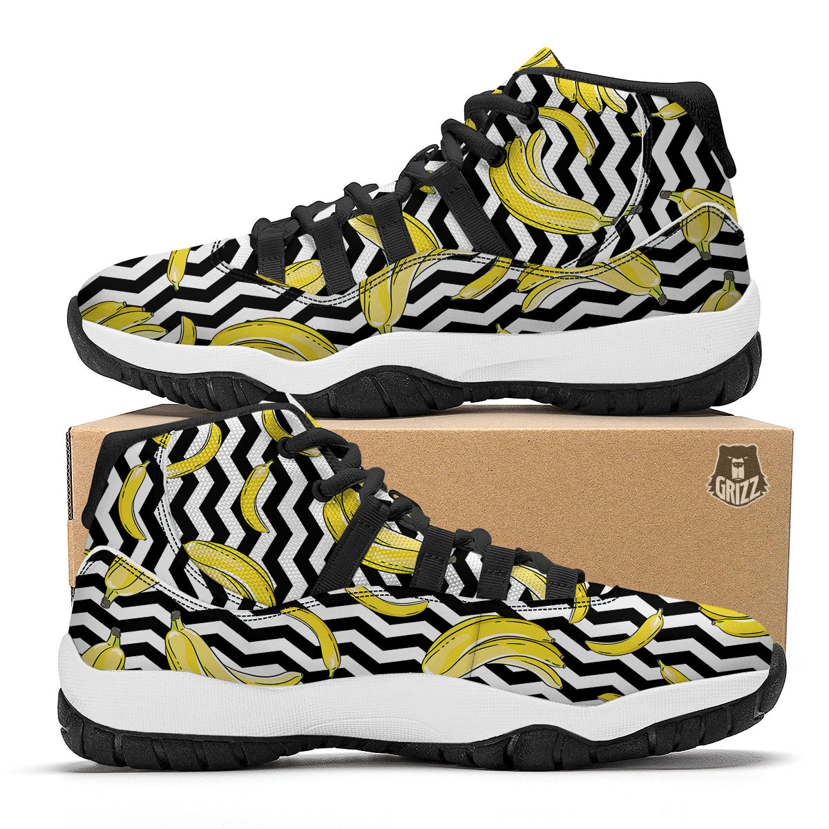 Abstract Tropical Coconut Print Pattern Black Bball Shoes-grizzshop