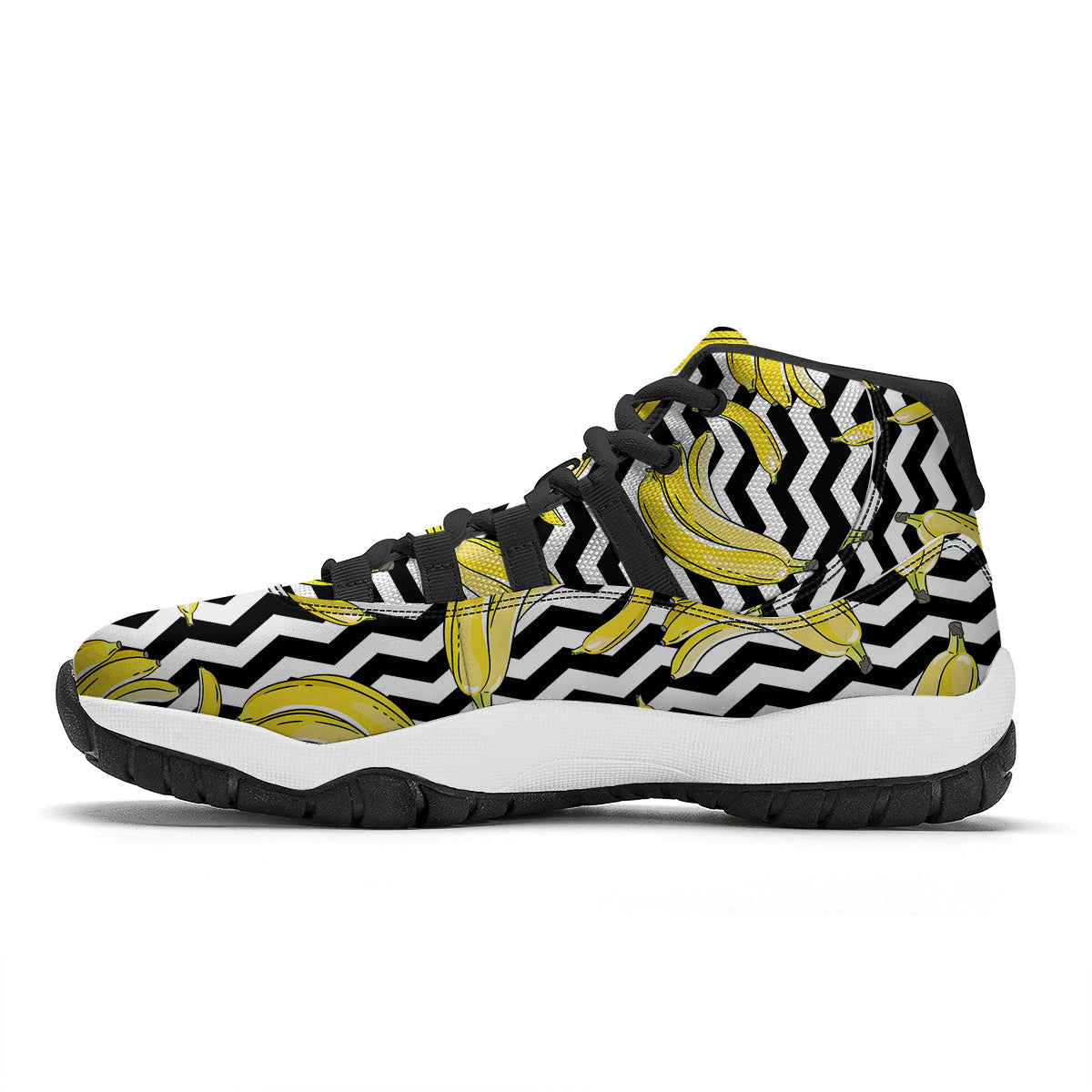 Abstract Tropical Coconut Print Pattern Black Bball Shoes-grizzshop