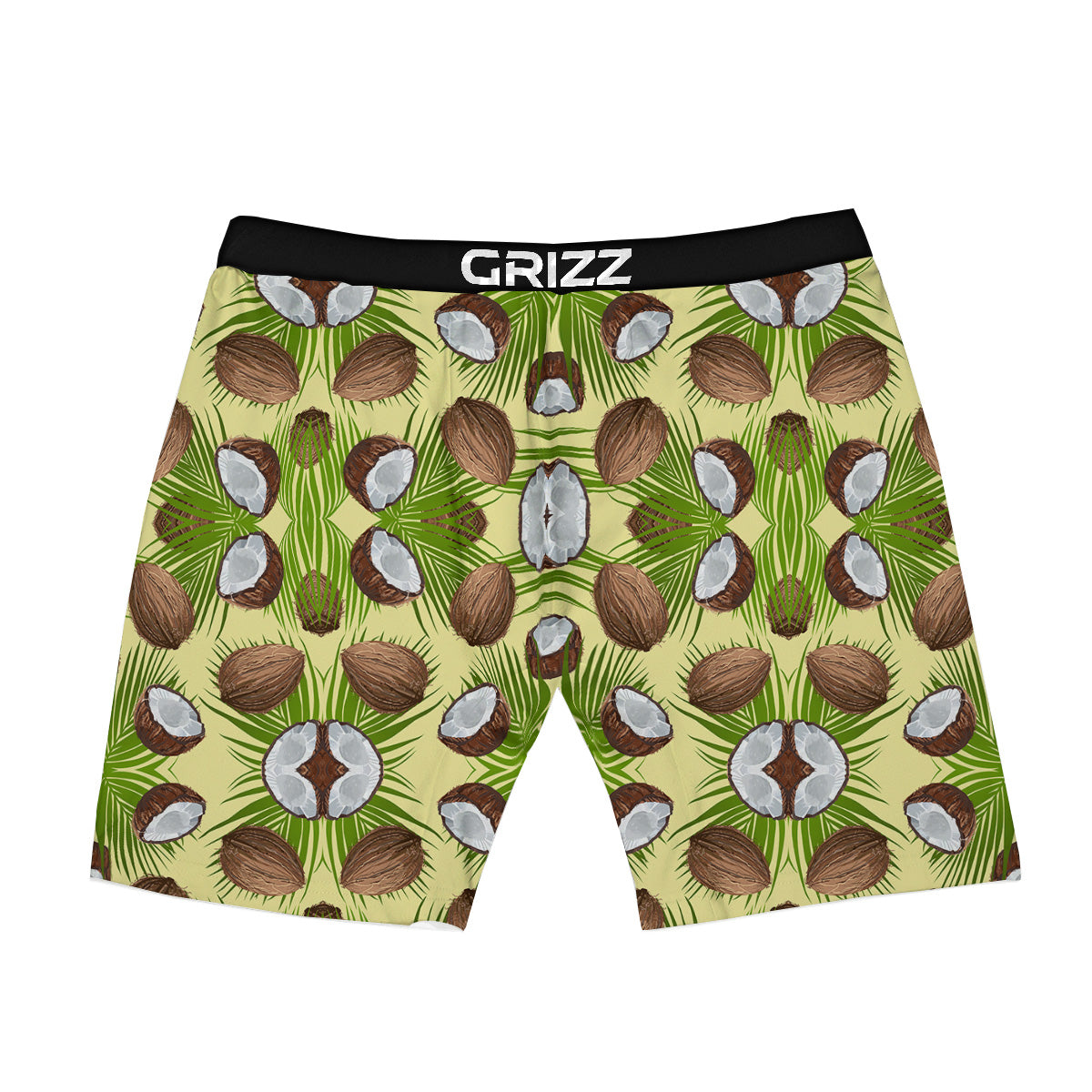 Abstract Tropical Coconut Print Pattern Boxer Briefs-grizzshop