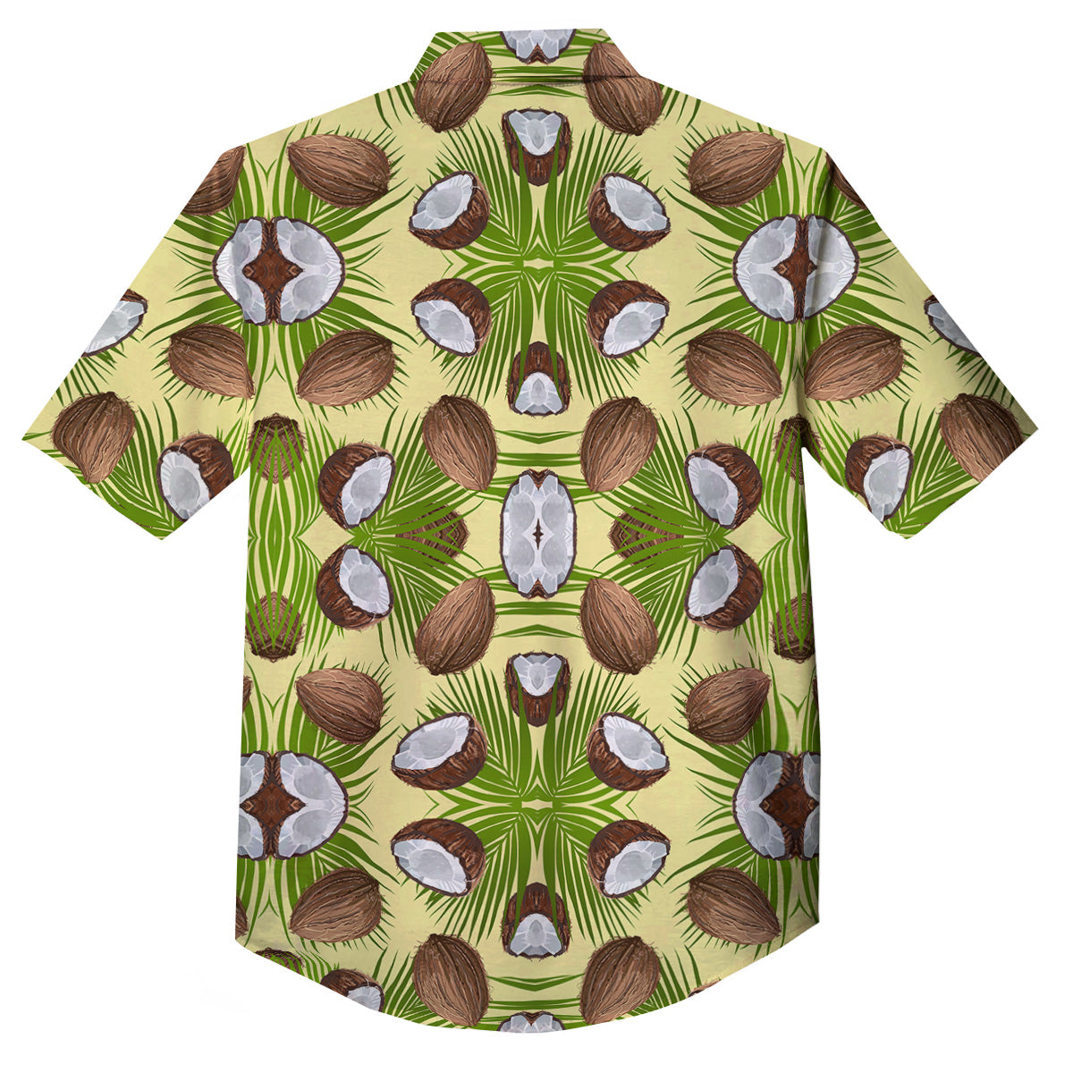 Abstract Tropical Coconut Print Pattern Button Up Shirt-grizzshop