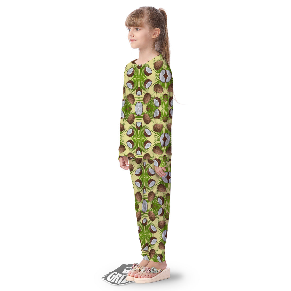Abstract Tropical Coconut Print Pattern Kid's Pajamas-grizzshop