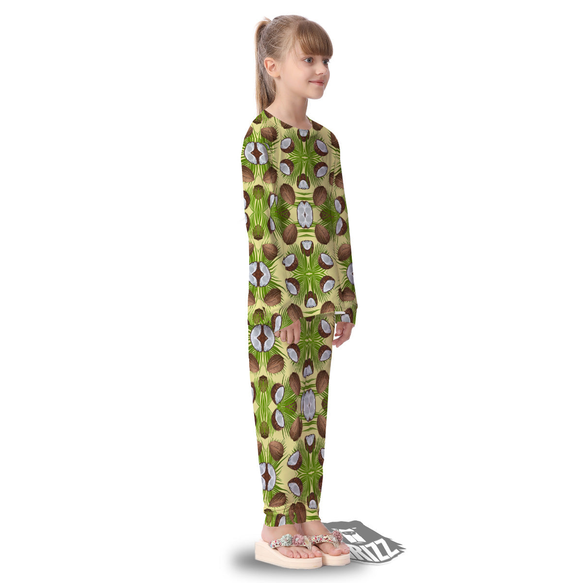 Abstract Tropical Coconut Print Pattern Kid's Pajamas-grizzshop