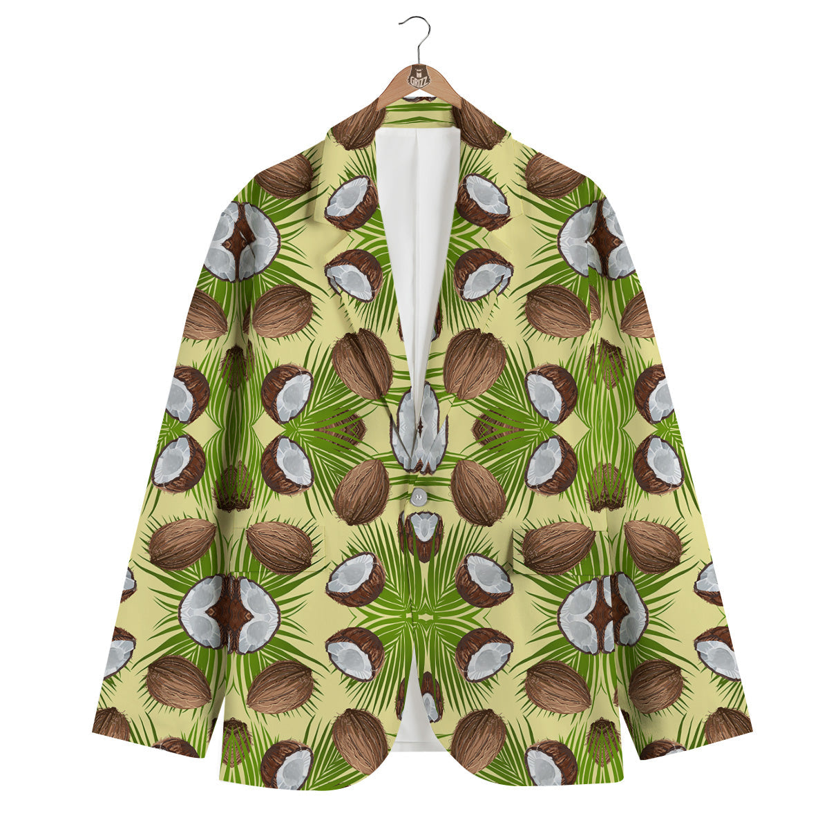 Abstract Tropical Coconut Print Pattern Men's Blazer-grizzshop