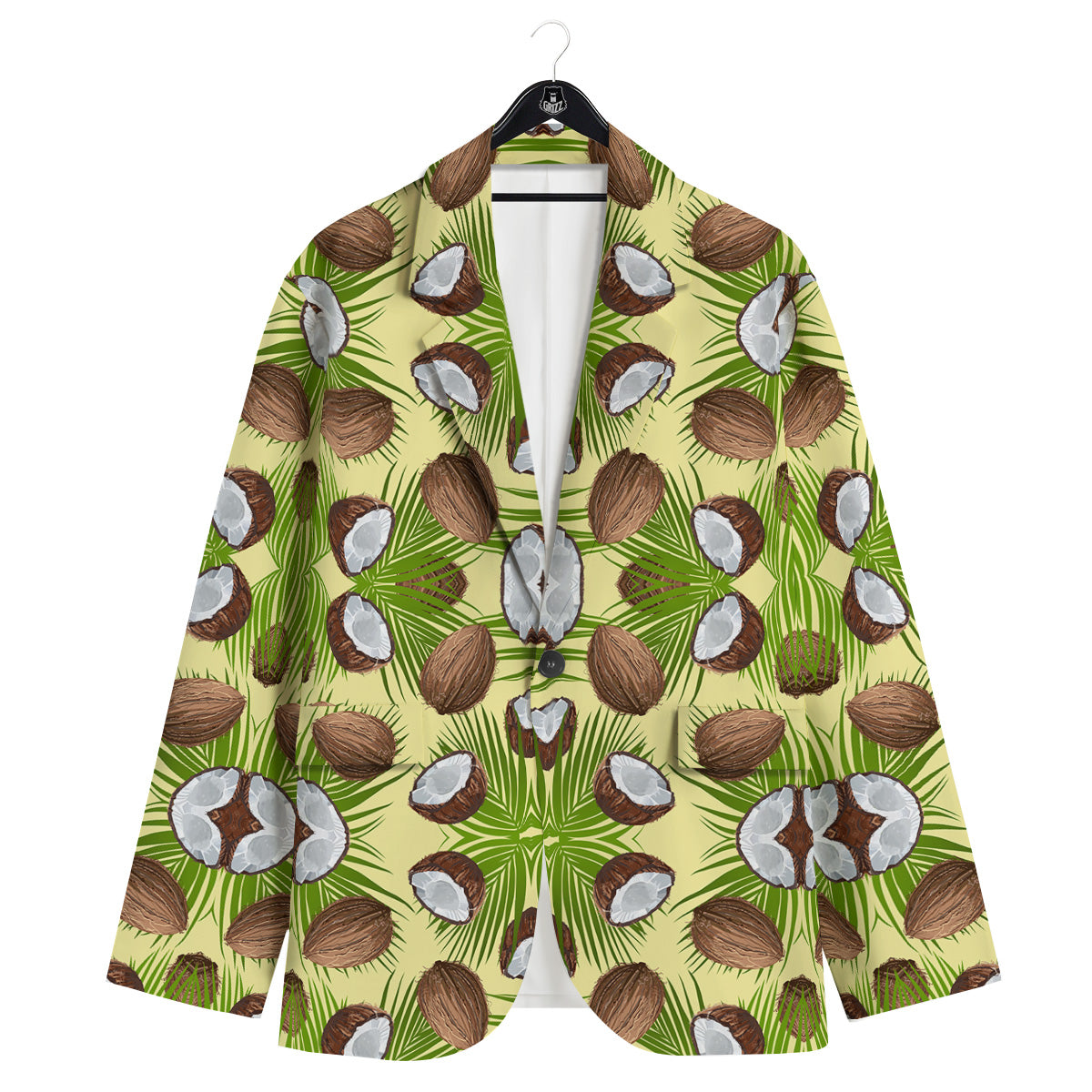 Abstract Tropical Coconut Print Pattern Men's Sport Coat-grizzshop
