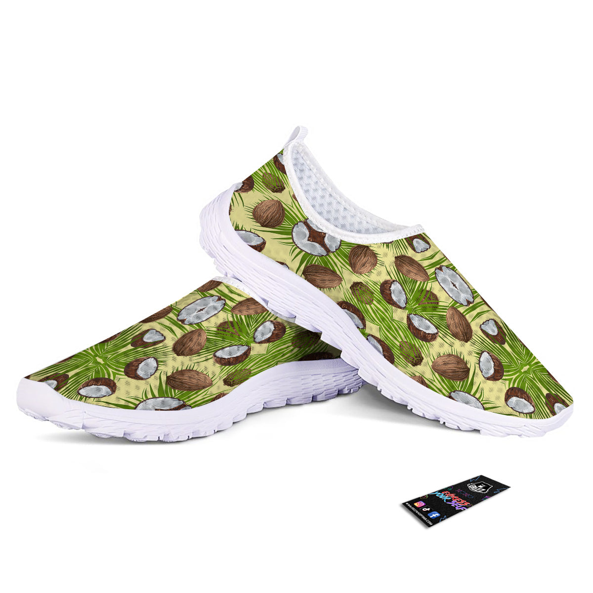 Abstract Tropical Coconut Print Pattern Nurse Shoes-grizzshop