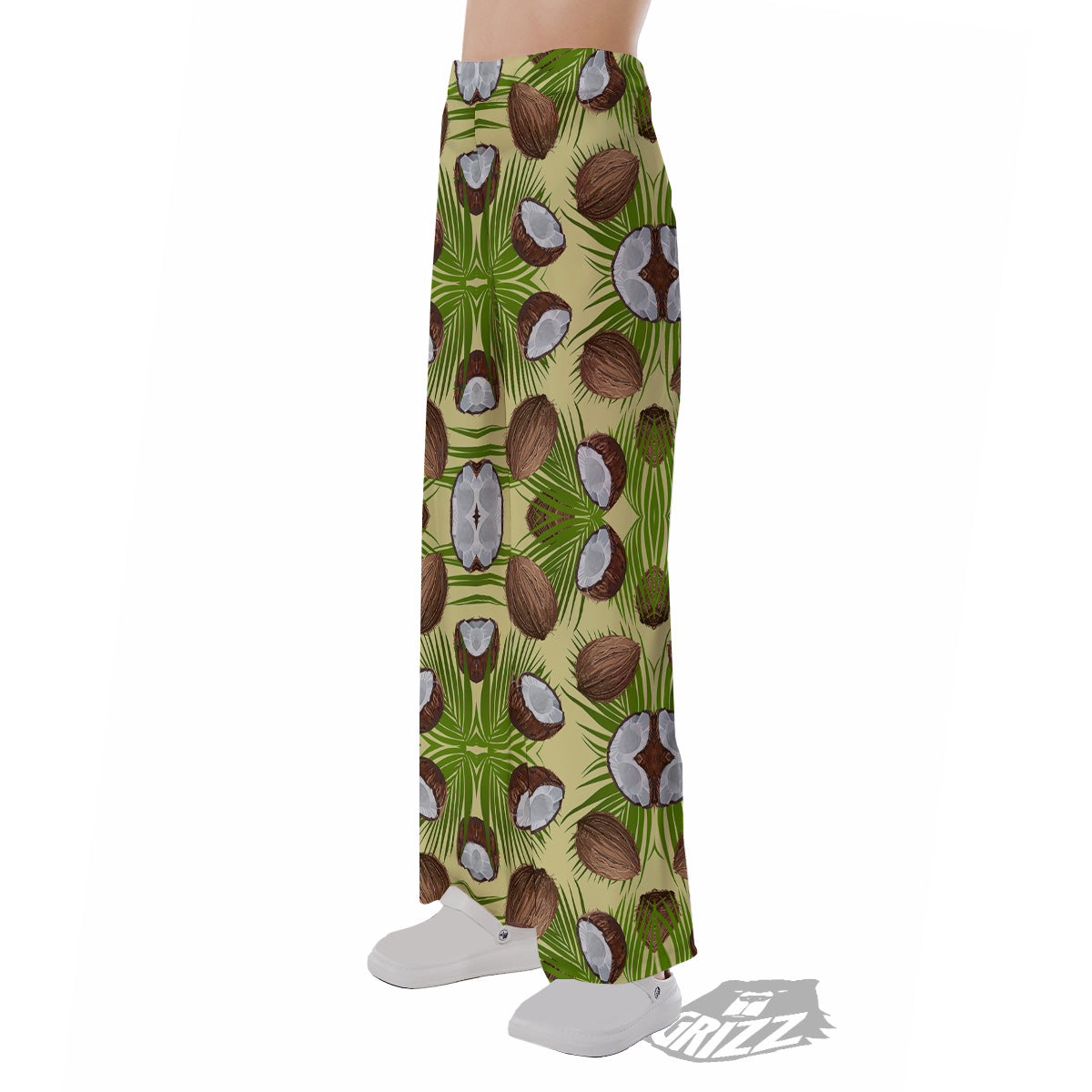 Abstract Tropical Coconut Print Pattern Pajama Pants-grizzshop