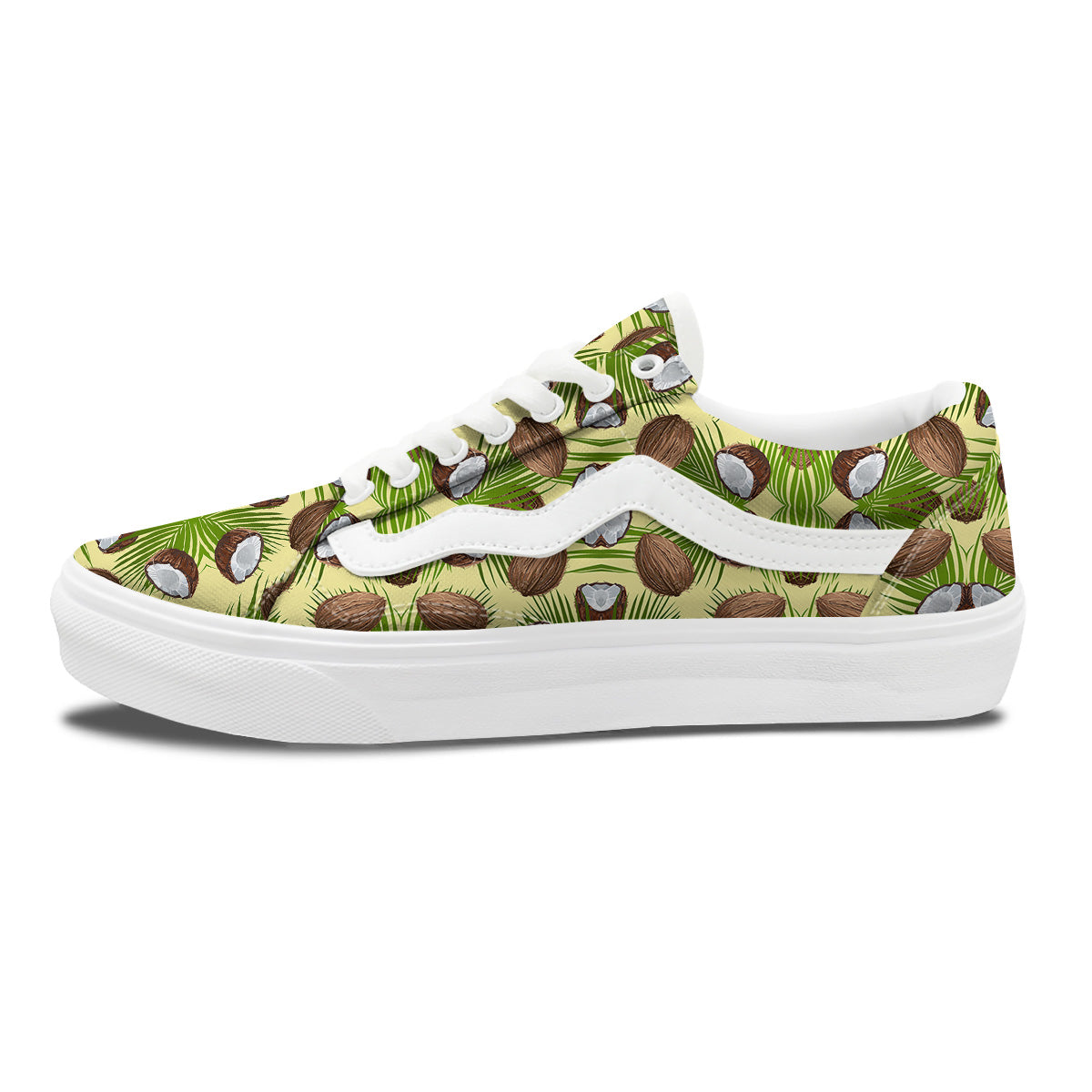 Abstract Tropical Coconut Print Pattern Skate Shoes-grizzshop