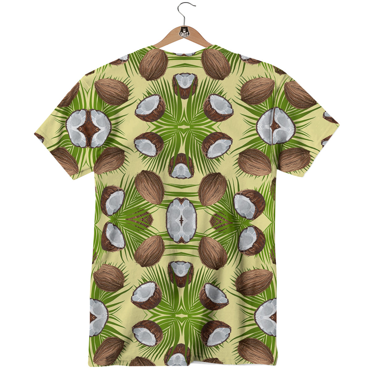 Abstract Tropical Coconut Print Pattern T-Shirt-grizzshop
