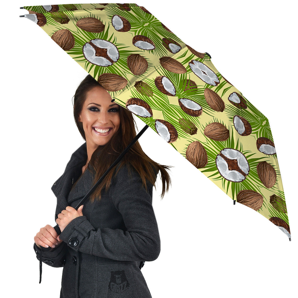 Abstract Tropical Coconut Print Pattern Umbrella-grizzshop