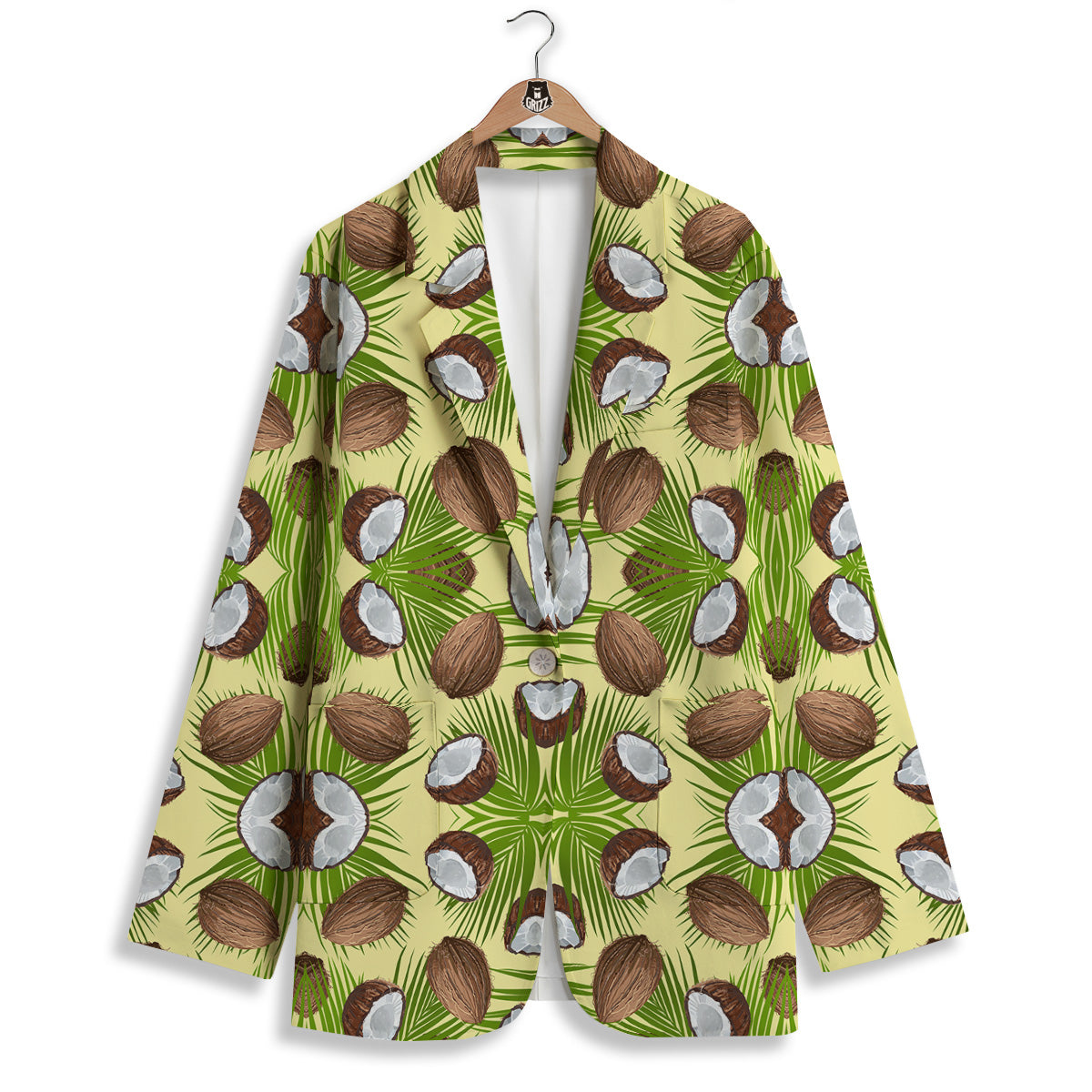 Abstract Tropical Coconut Print Pattern Women's Blazer-grizzshop