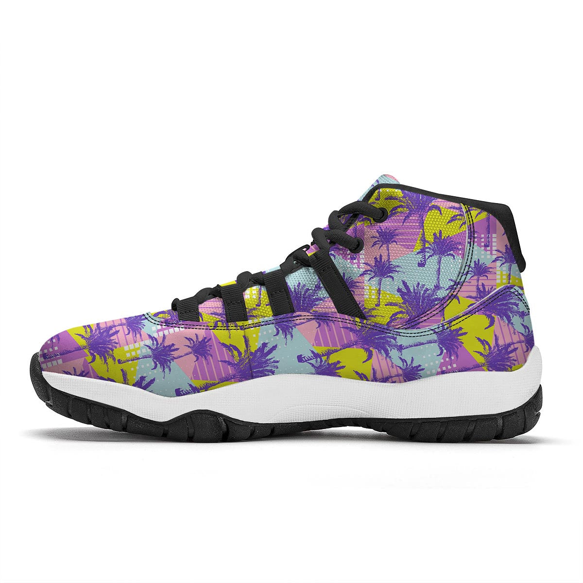 Abstract Tropical Palm Tree Black Bball Shoes-grizzshop
