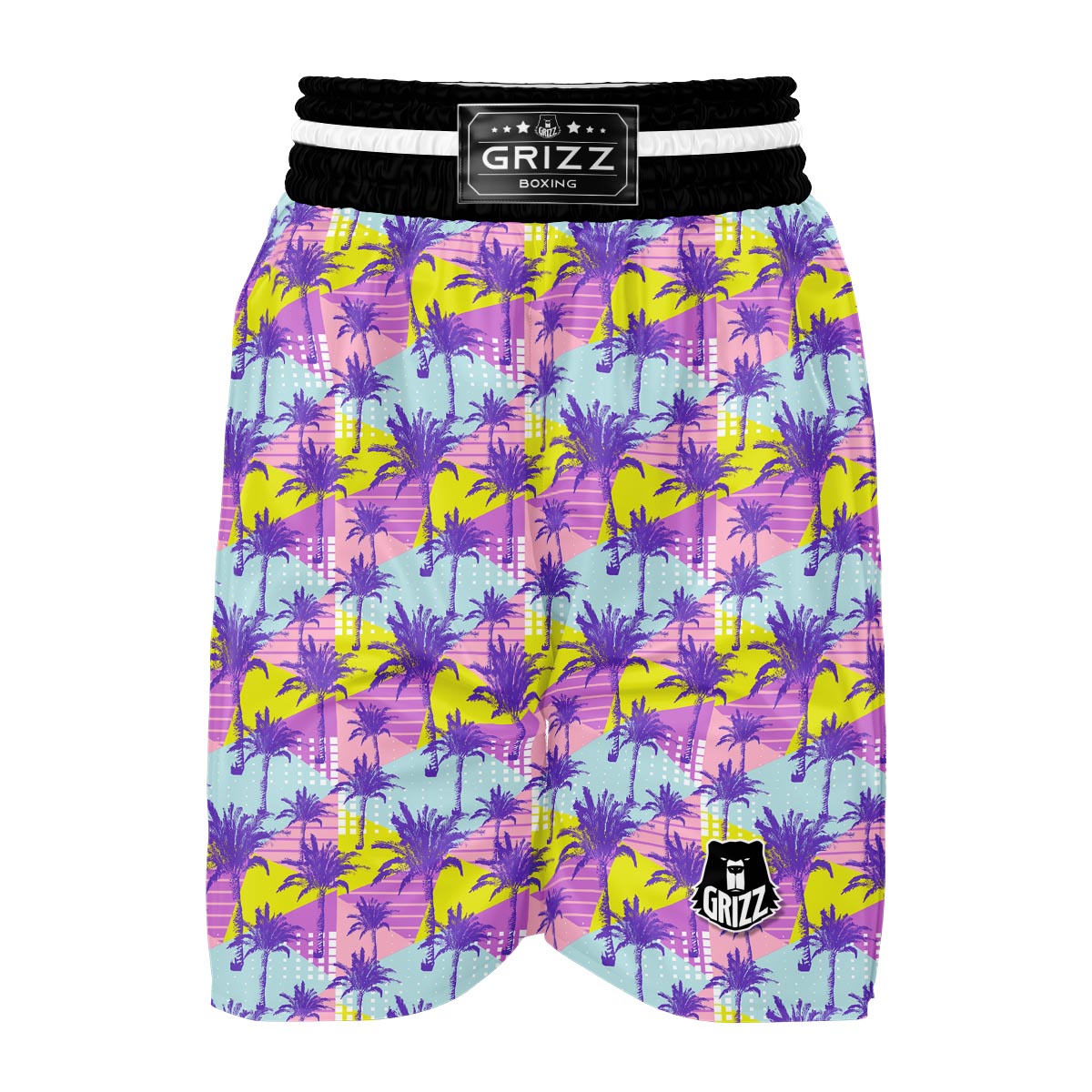 Abstract Tropical Palm Tree Boxing Shorts-grizzshop