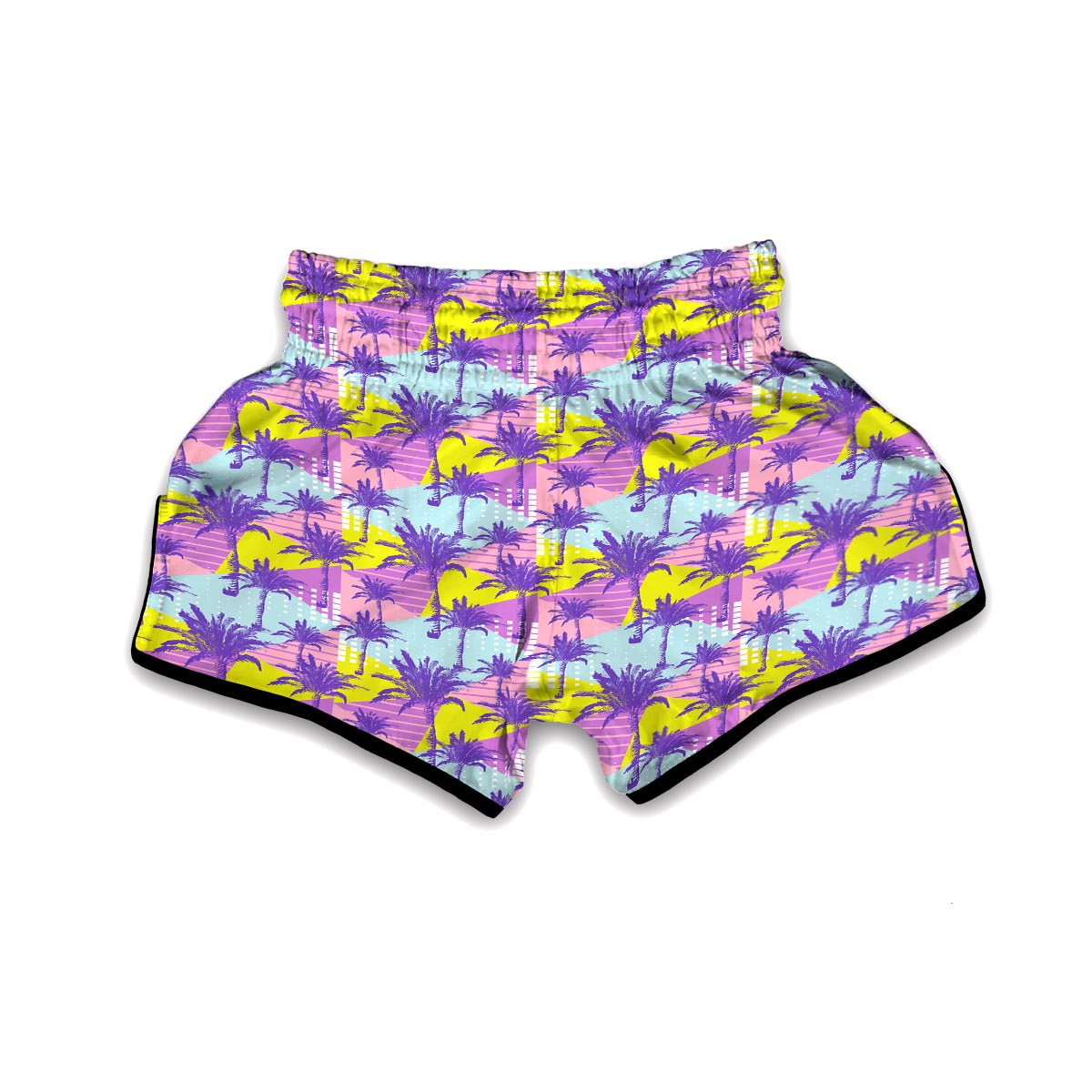 Abstract Tropical Palm Tree Muay Thai Boxing Shorts-grizzshop