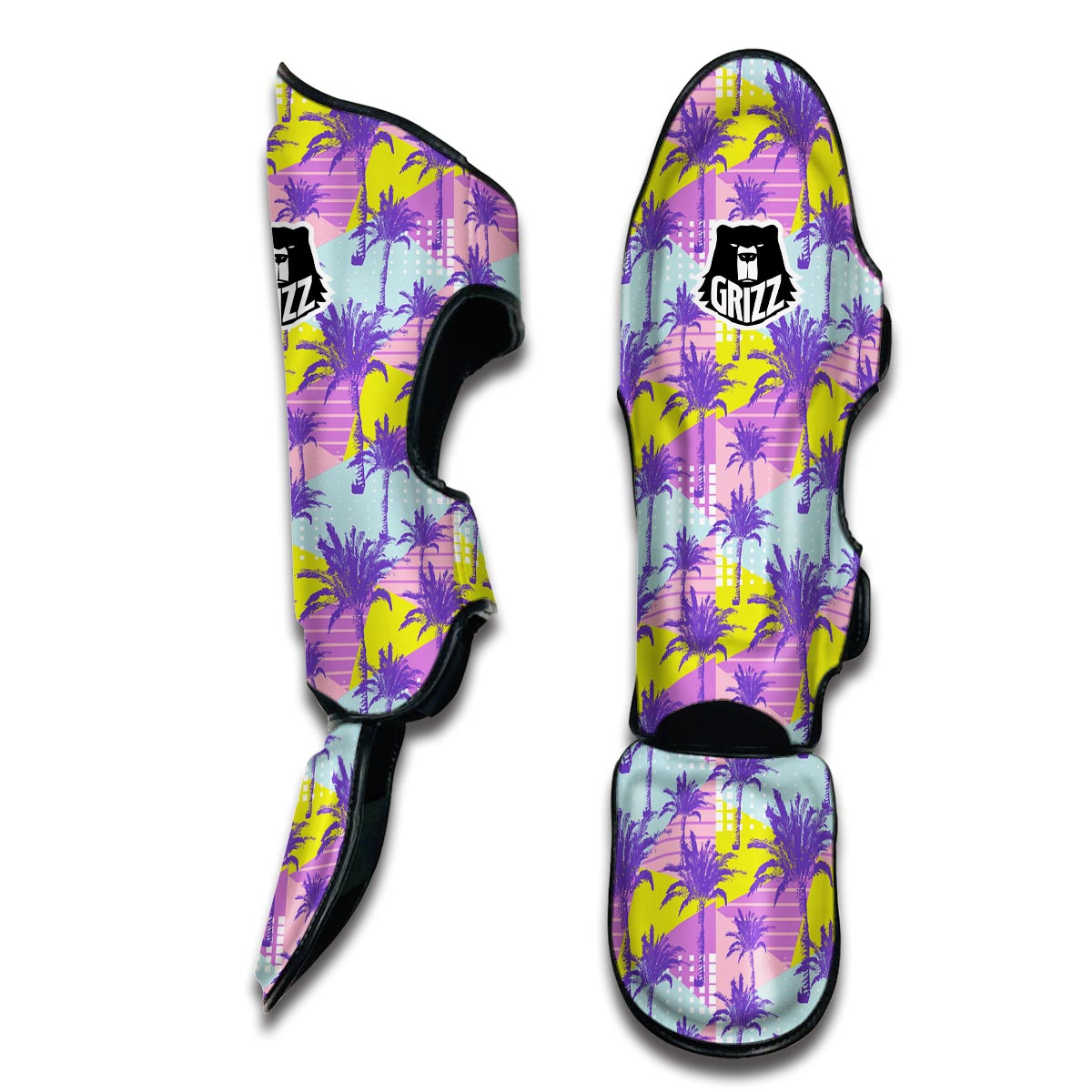 Abstract Tropical Palm Tree Muay Thai Shin Guards-grizzshop