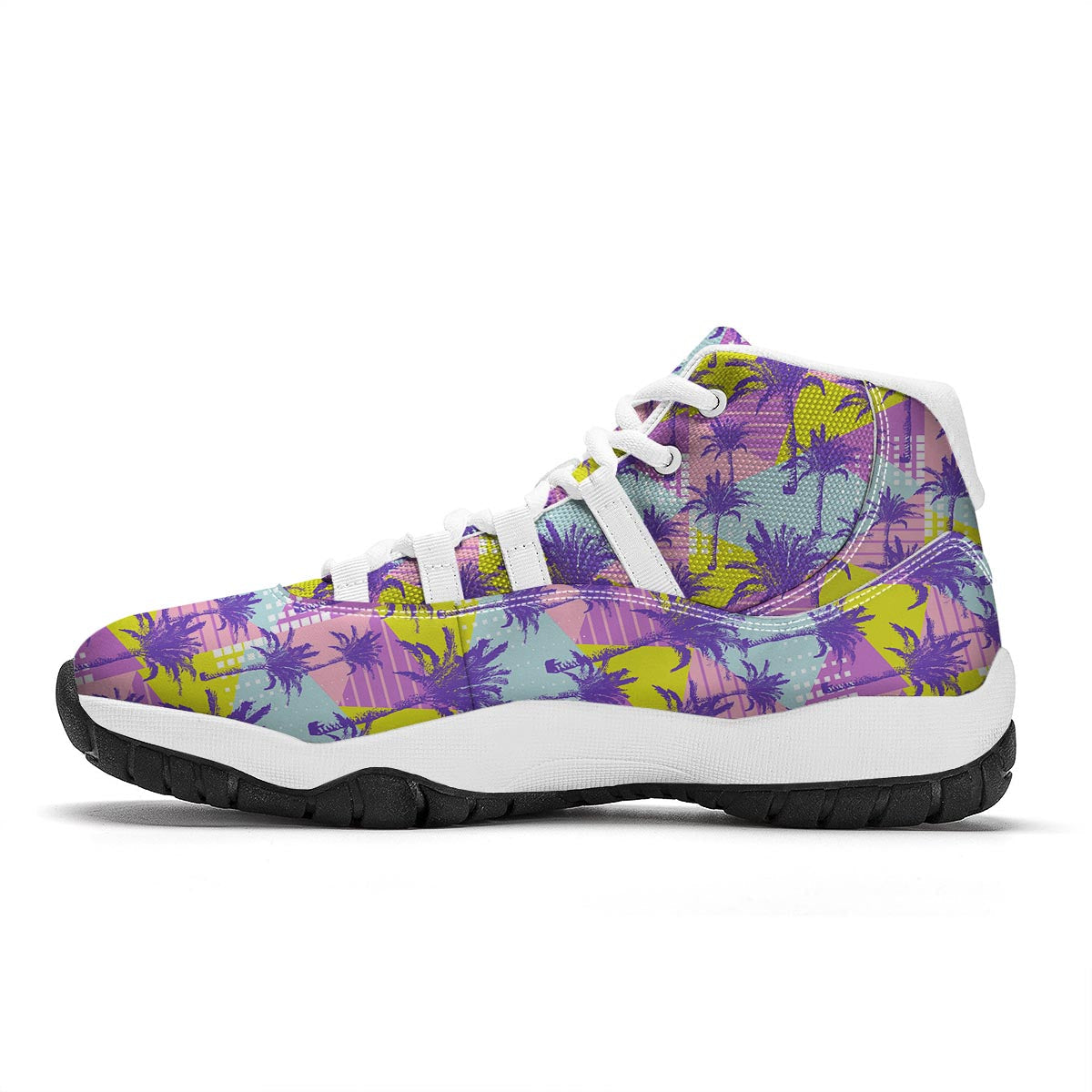 Abstract Tropical Palm Tree White Bball Shoes-grizzshop