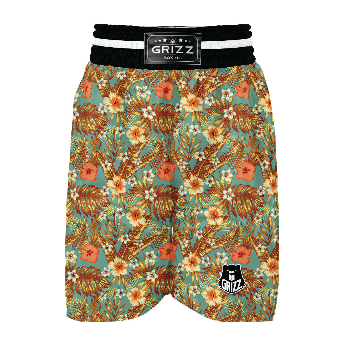 Abstract Tropical Plumeria Boxing Shorts-grizzshop