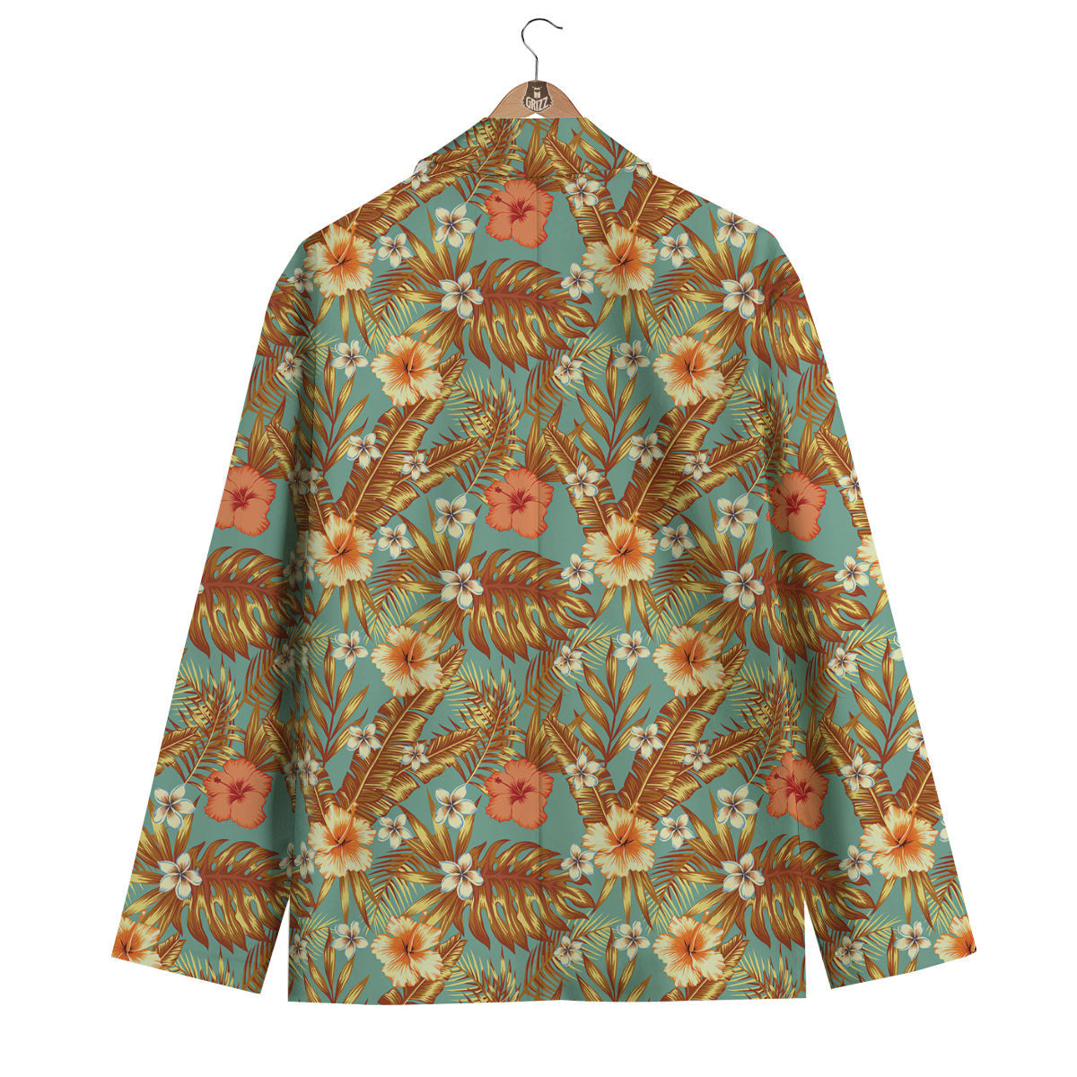 Abstract Tropical Plumeria Men's Blazer-grizzshop
