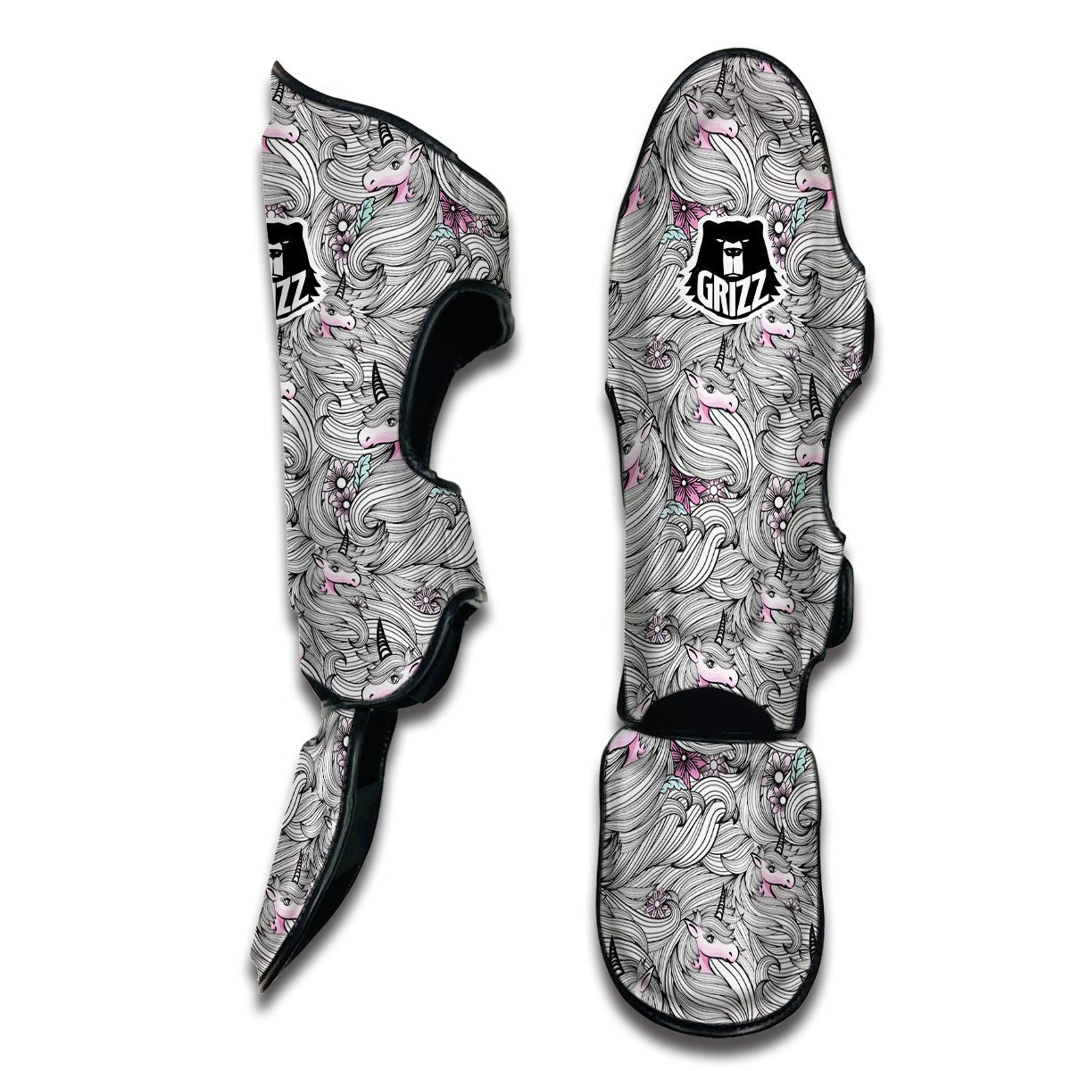 Abstract Unicorn Muay Thai Shin Guards-grizzshop