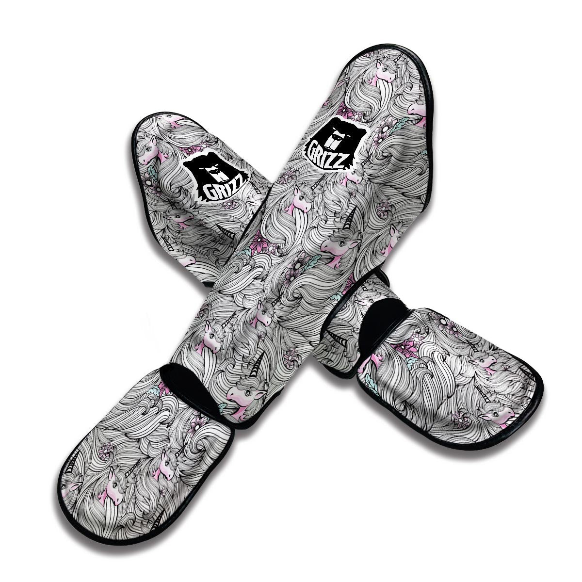 Abstract Unicorn Muay Thai Shin Guards-grizzshop