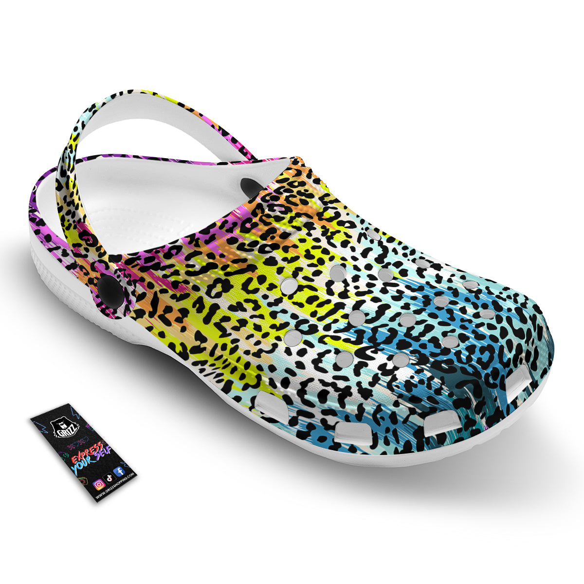 Abstract Vintage Colorful Leopard Print Clog-grizzshop