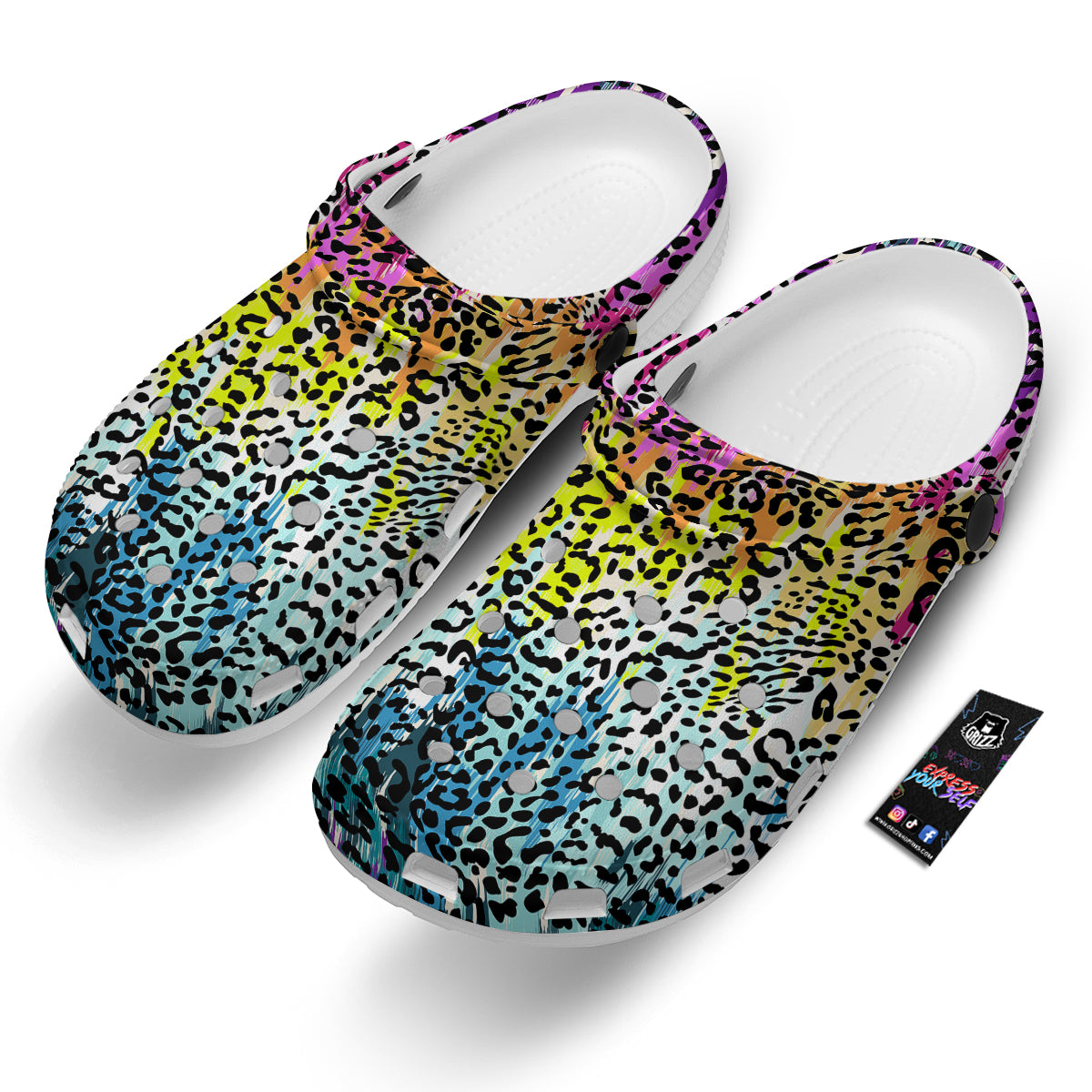 Abstract Vintage Colorful Leopard Print Clog-grizzshop
