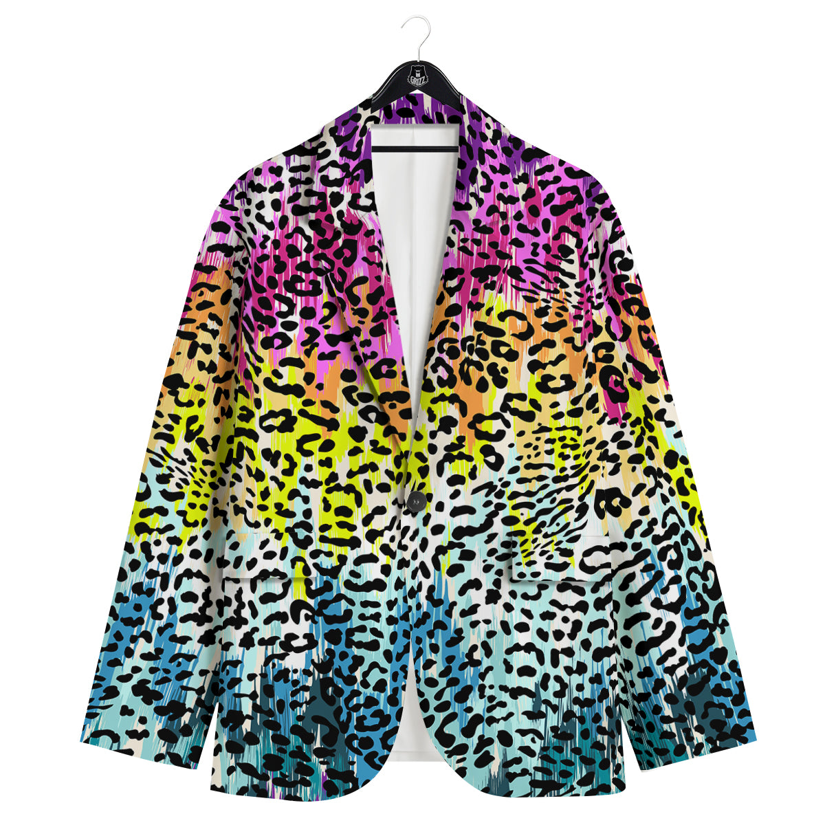 Abstract Vintage Colorful Leopard Print Men's Sport Coat-grizzshop