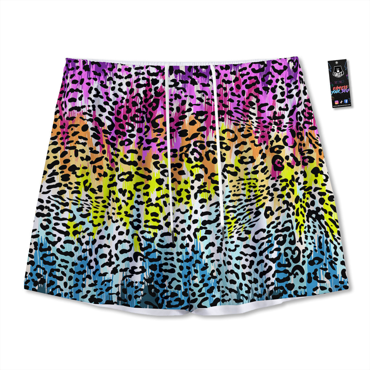 Bee Cute Honey Print Pattern Mesh Shorts