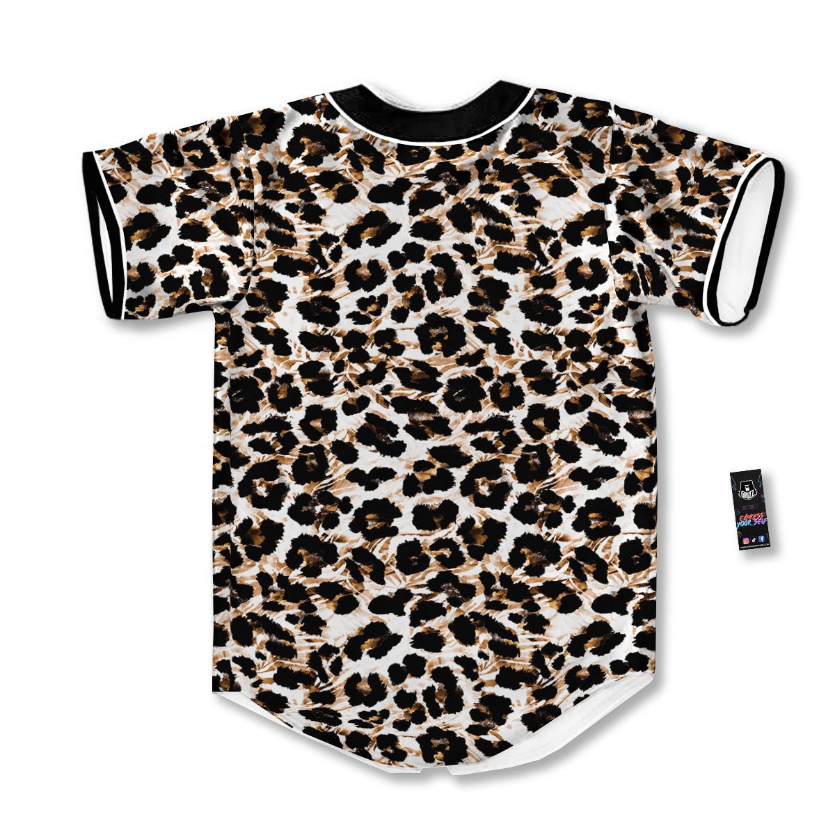Abstract Watercolor Leopard Print Pattern Baseball Jersey-grizzshop