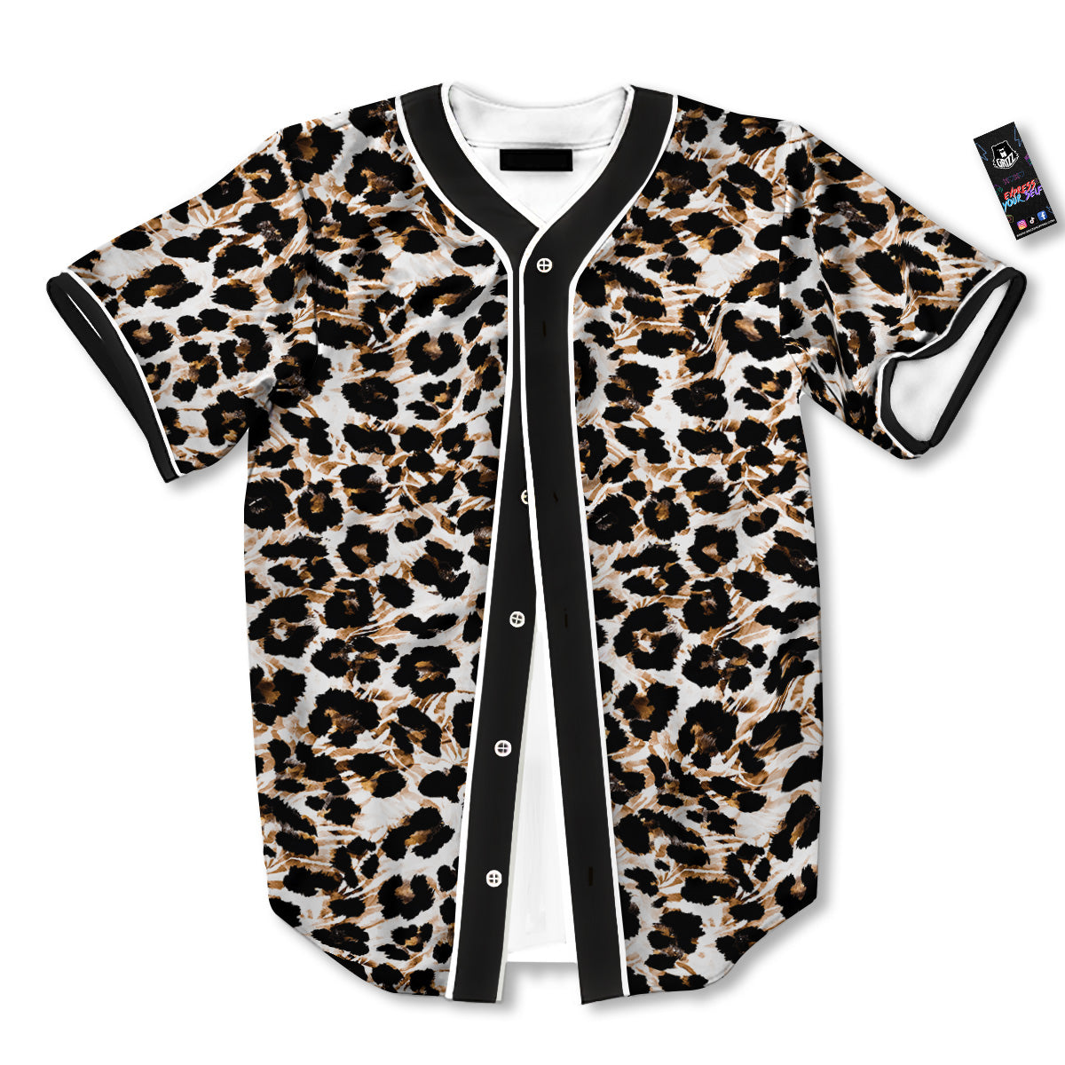 Abstract Watercolor Leopard Print Pattern Baseball Jersey-grizzshop