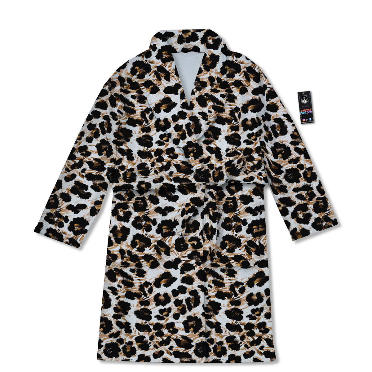Abstract Watercolor Leopard Print Pattern Bathrobe-grizzshop