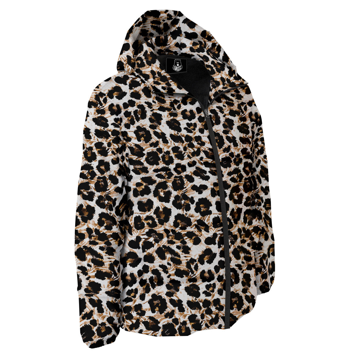 Abstract Watercolor Leopard Print Pattern Down Jacket-grizzshop