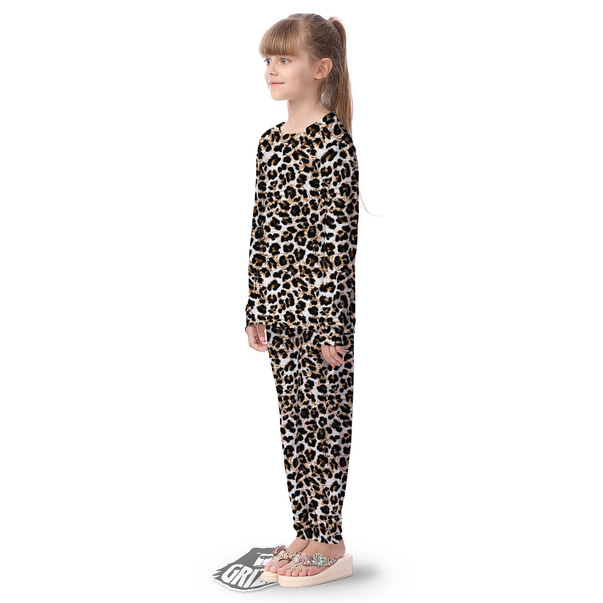 Abstract Watercolor Leopard Print Pattern Kid's Pajamas-grizzshop