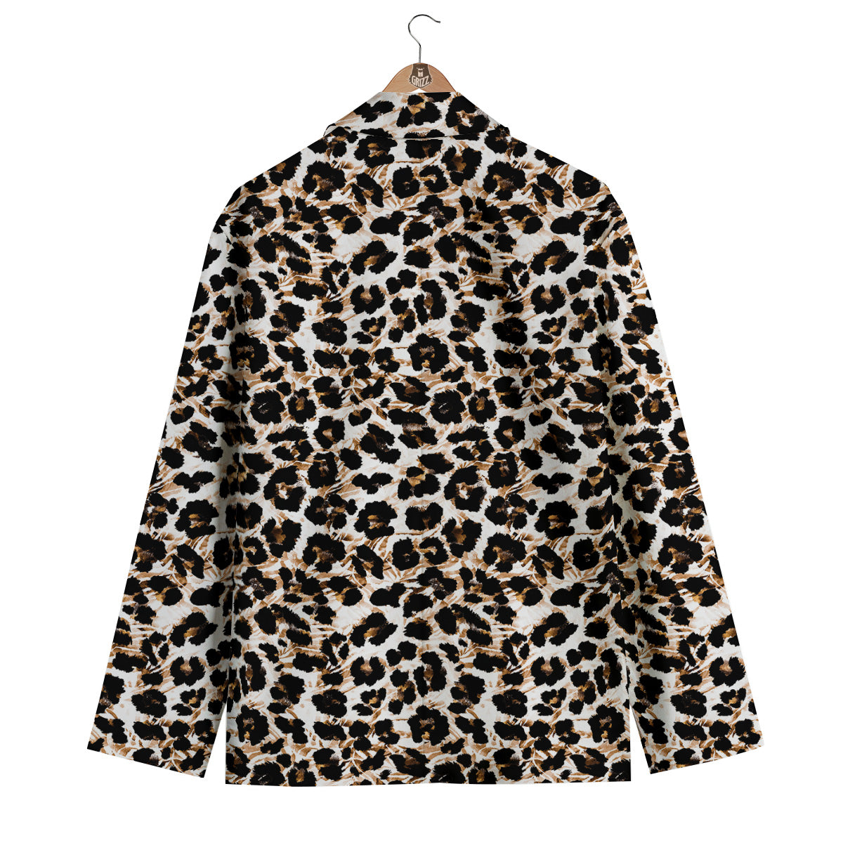 Abstract Watercolor Leopard Print Pattern Men's Blazer-grizzshop