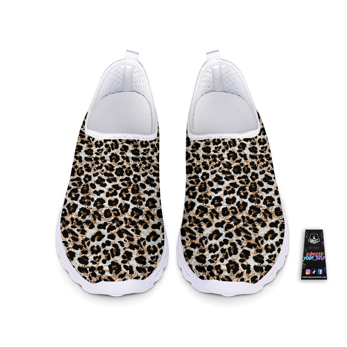 Abstract Watercolor Leopard Print Pattern Nurse Shoes-grizzshop