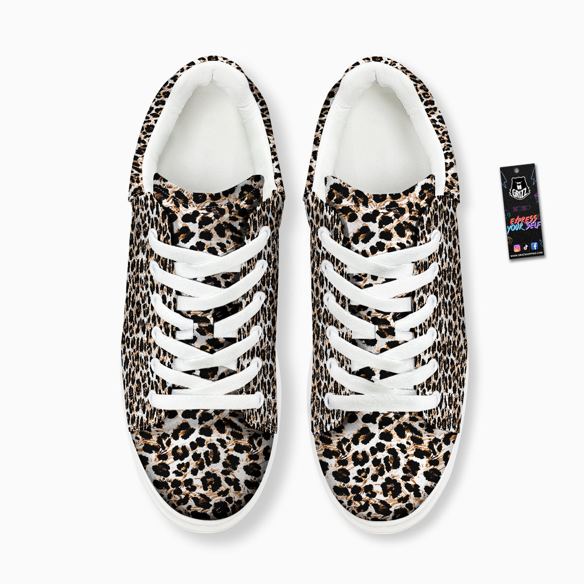 Abstract Watercolor Leopard Print Pattern Platform Shoes-grizzshop