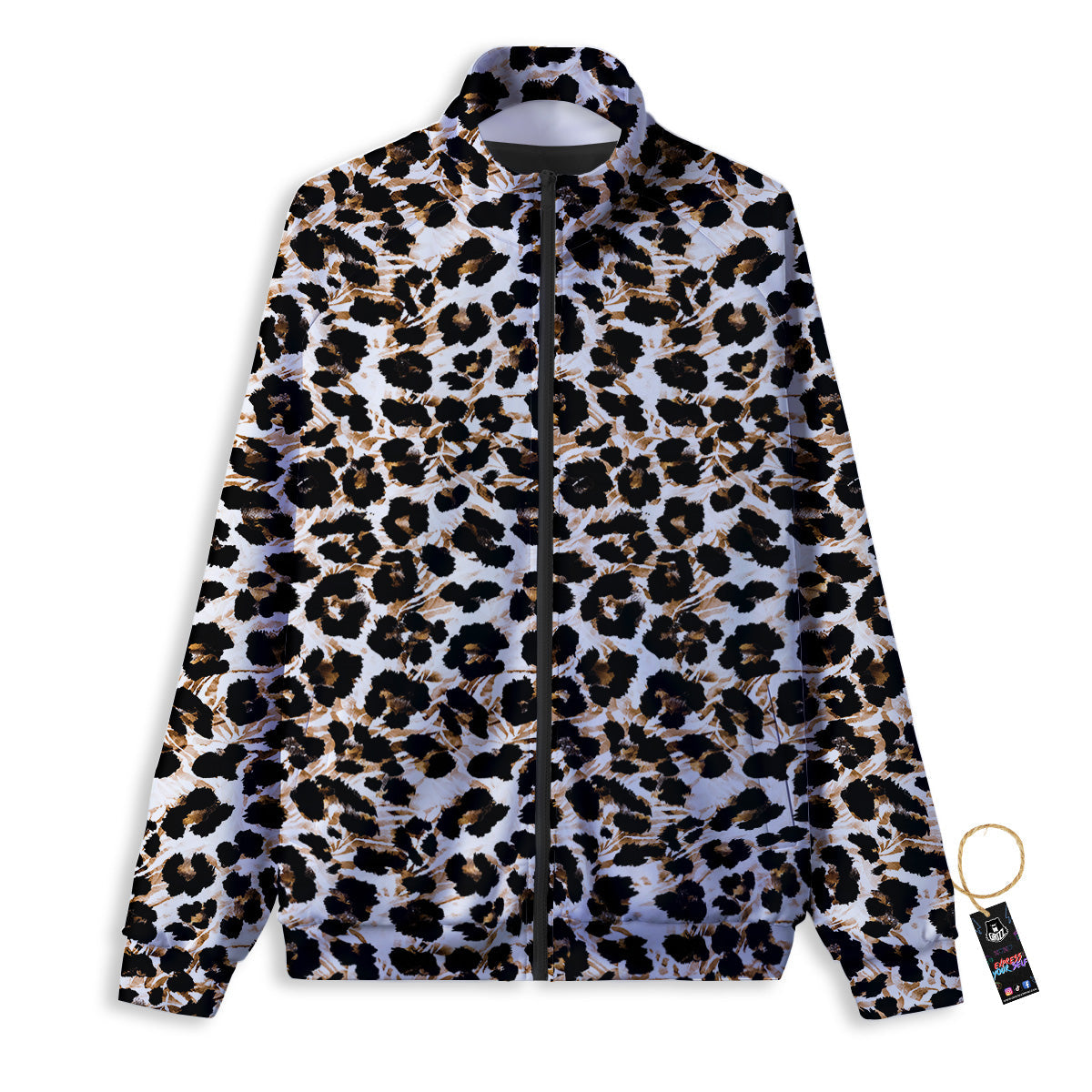 Abstract Watercolor Leopard Print Pattern Track Jacket-grizzshop