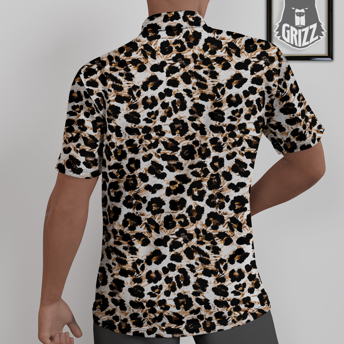 Abstract Watercolor Leopard Print Pattern Untucked Shirts-grizzshop