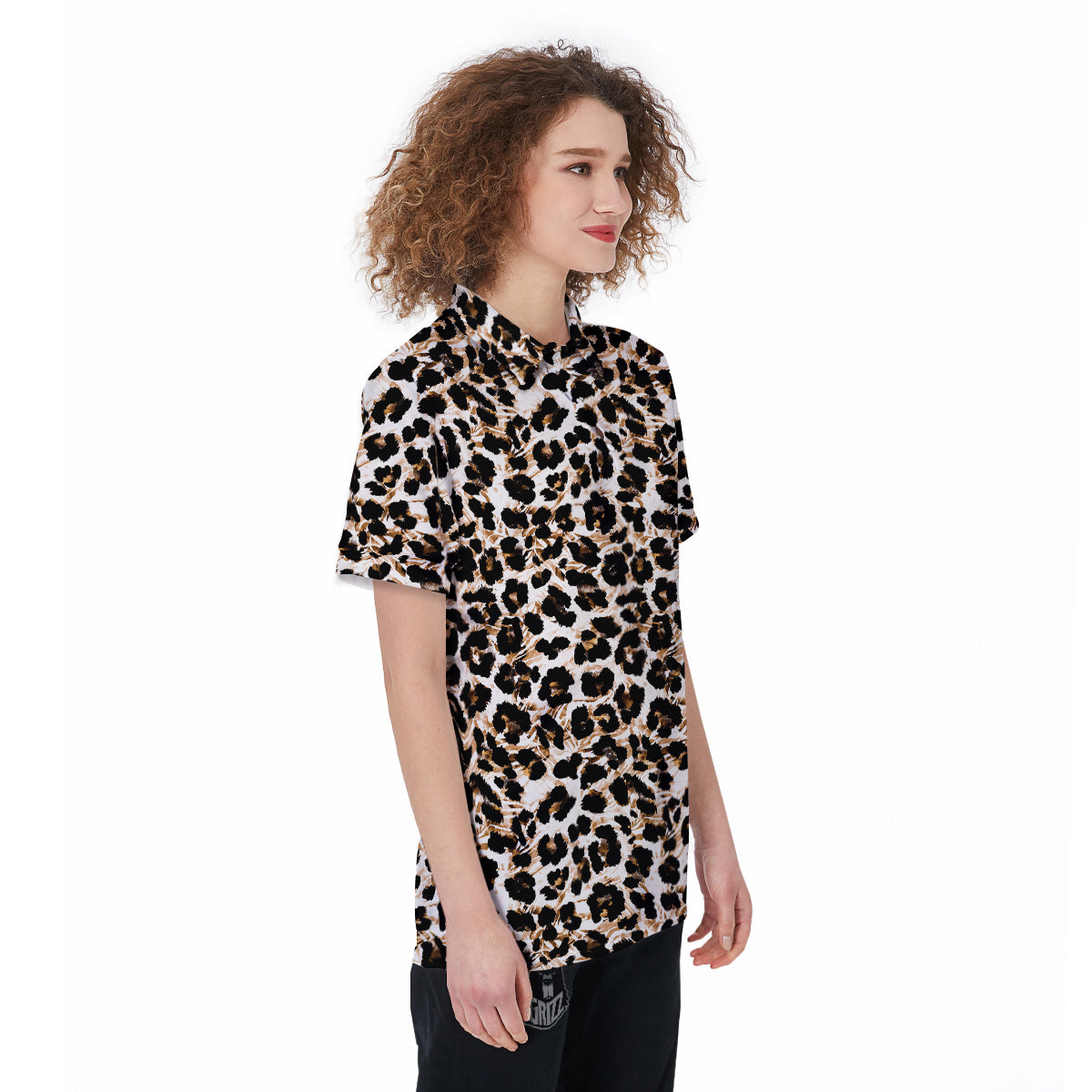 Abstract Watercolor Leopard Print Pattern Women's Golf Shirts-grizzshop