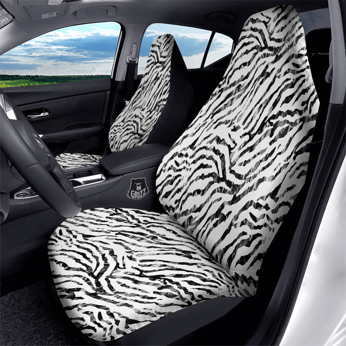 Abstract Watercolor Tie Dye Zebra Print Car Seat Covers-grizzshop