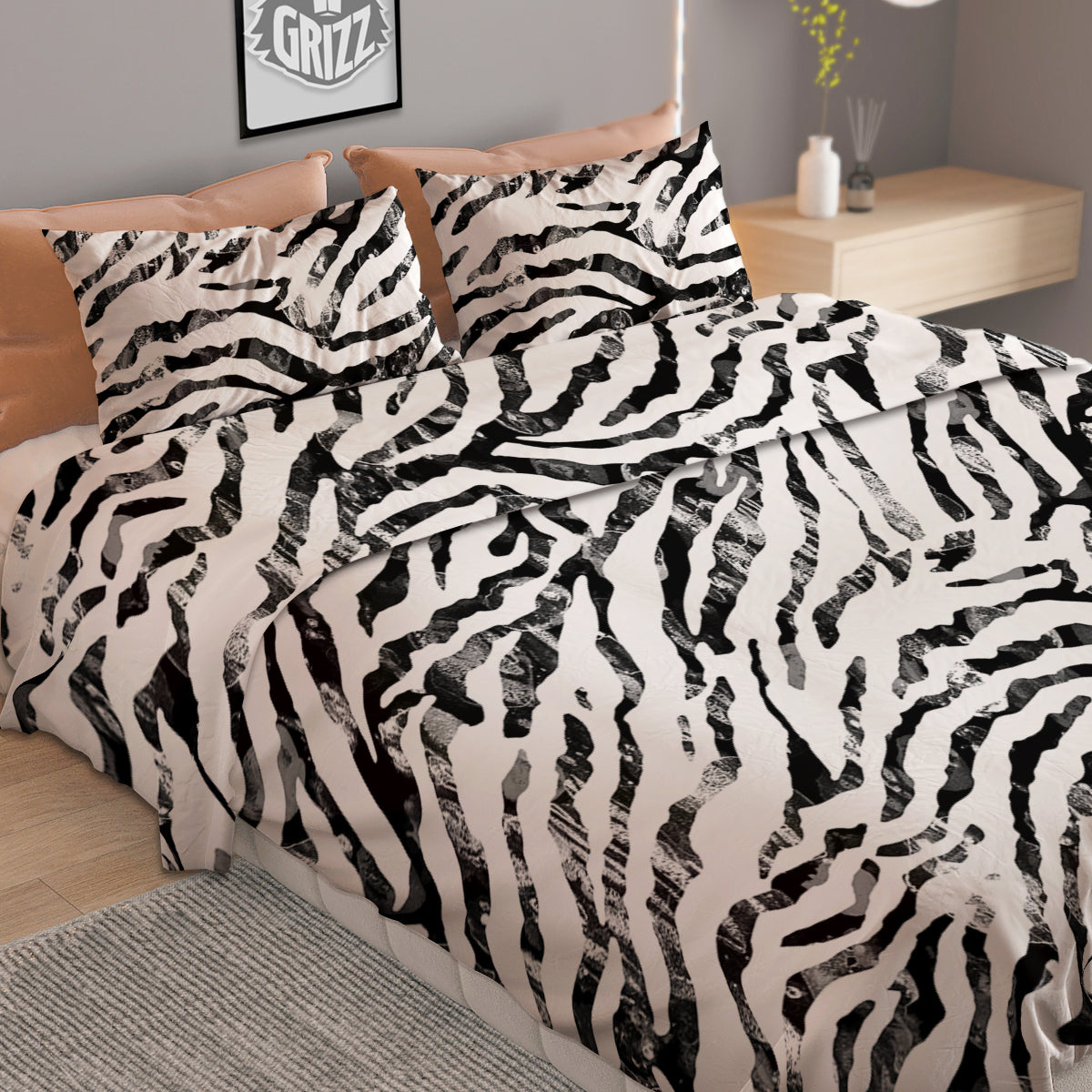 Abstract Watercolor Tie Dye Zebra Print Duvet Cover Bedding Set