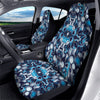 Abstract Wavy Bubbles Blue White Print Pattern Car Seat Covers-grizzshop